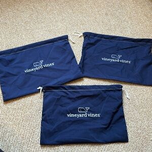 3 - Vineyard Vines navy blue fabric gift bags